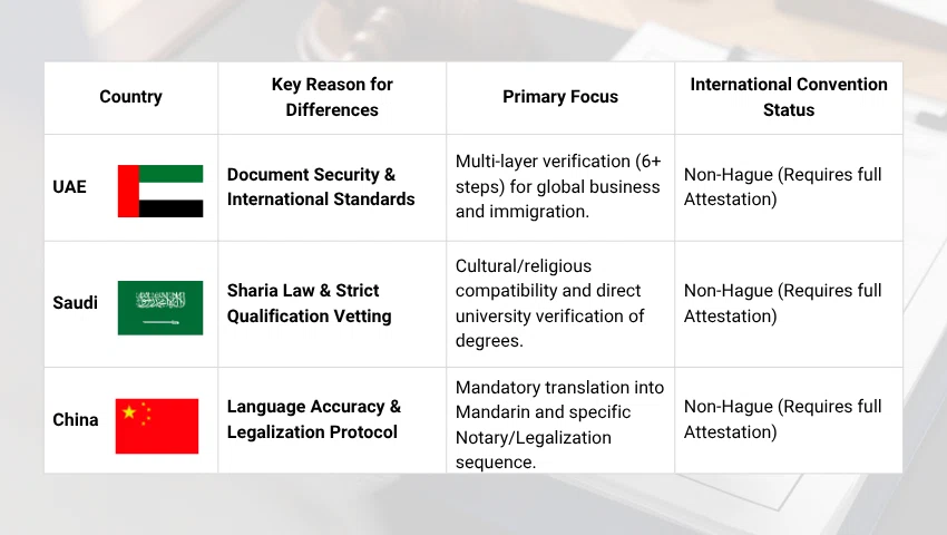 UAE, Saudi & China: Why Attestation Varies
